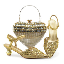 Blue Nigeria Party Shoes and Bags for Women Ladies Shoe and Bag Set Latest Designers Pointed Toe Sexy Wedding Party Sandals