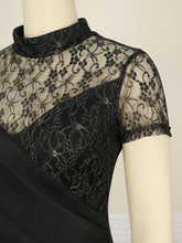 Black Long Prom Dresses High Neck Lace Patchwork Bodycon Women Evening Cocktail Club Party African Gowns Sexy Slit Outfits 2025