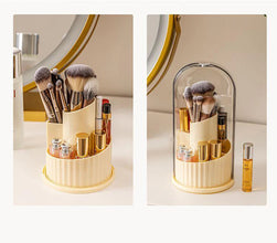 360° Rotating Makeup Brush Holder Desktop Makeup Organizer Cosmetic Storage Box Lipstick Eyebrow Brush Holder Jewelry Container