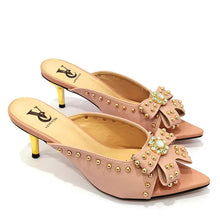 2022 Rivet Style  Women Shoes and Bag to Match in Color matching High Quality Nigerian Design Matching Shoes and Bag