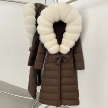 Real Fox Fur Collar Puffer Jacket Duck Down Thuck Coat For Women