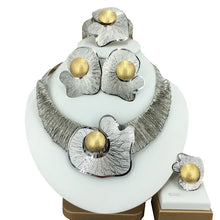 Fashion Dubai Gold-Plated Jewelry Set Simple Style African Necklace All Copper Material Hollow Surround Jewelry FHK15529