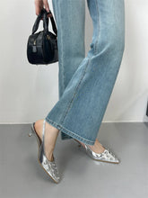 Summer 2025 Fashion Rivet Design High Heeled Sandals Women Sexy Pointed Toe Back Strap Dress Shoes Stripper Pumps Zapatos Mujer