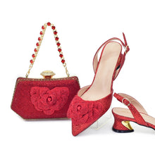 Ladies Shoe and Bag Set Latest Designers Luxury Italian Party Shoes and Bag Set for Women Rhinestone Wedding Bride Shoes Woman