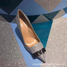 2022 Women Party Bridal Wedding Shoes Luxury Pumps Metal Plate Glitter High Heels Ladies Stiletto Dress Pointed Toe Bombas Mujer
