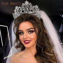 A195 Baroque Wedding Headband Crystal Bridal Crowns and Tiaras Hair Jewelry Accessories Women Rhinestone Headwears Queen Diadems