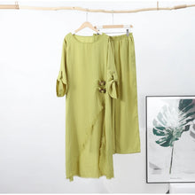 Casual Pants Set Women Loose Irregular O-neck Half Sleeves Pullover  Wide Leg Pants Sets Female Spring Summer Stylish Suit Lady