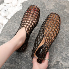 Summer Mesh Hole Flat Sandals For Women Jelly Shoes Elegant Fisherman Loafers Walking Comfy