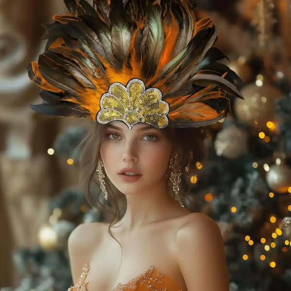 Multicolour Feather Headband Female Party Hair Accessory Fancy Fascinator Headpiece Premium Hair Ornament