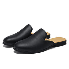 Men Half Breathable Leather Mules