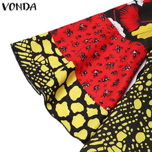 Plus Size 5XL VONDA Women Bohemian Printed Dress 2025 Summer Short Dress Flare Sleeve Party Sundress Casual Vestido Robe Femme