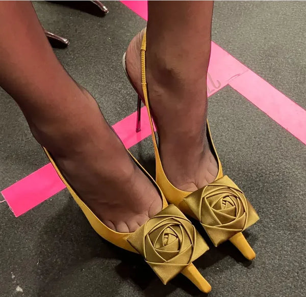 2025 Summer New Women's Slimming High Heel Sandals Fashion Pointed Party Wedding 34-43 Women's Large Sandals