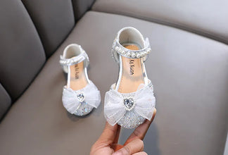 New Spring Kids Shoes Summer Children's Bow Rhinestone Girl Princess Sandals Fashion Baby Non-slip Sandals H795