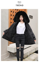 Women's Long Fashionable Hooded Winter Fur Collar Jacket