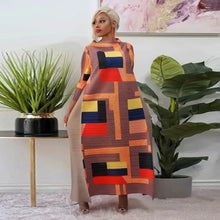 2023 Fashion African 3/4 Sleeve Polyester Plus Size O-Neck Pleated Long Dress Dashiki African Clothes African Dresses for Women