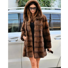 Women's Luxury Hooded Faux Fur Mid-length Jacket