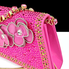 Party Shoes And Bag Ladies Heel Decoration Pure Elegant Flower Wedding Shoes And Bag Full rhinestone Fashion Handbag