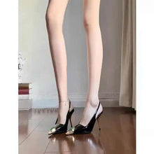 Women's Gem Metal Pointed Temperament High Heels with Sexy Empty Sandals