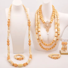 splendid orange nigeria coral beads necklace african jewelry set bridal wedding jewelry sets C21-23-01