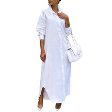 Women Shirt Windproof Shirt Dress Versatile Hem Stylish Autumn Winter Solid Color Shirt Long Dress