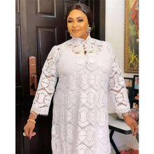 White Lace Dress For African Women Abaya Dubai Moroccan Kaftan Loose Maxi Dresses Eid Ramadan islamic Clothing African Dashiki