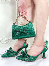 Ladies Shoe and Bag Set Latest Designers Luxury Italian Party Shoes and Bag Set for Women Rhinestone Wedding Bride Shoes Woman