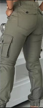 Women's Work Pants 2025 Autumn Winter Latest Urban High Waist Multiple Pockets Design Cuffed Cargo Pants Slim Fit Trousers