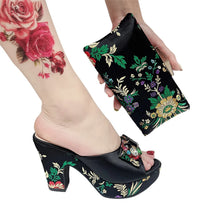 2023 Italian Designer Sandals Fashion Faux Embroidery Pattern Rhinestone Italian Design Ladies Wedding Shoes 10cm High Heels