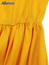 Mlaiscsr Elegant Evening Wedding Guest Party Yellow Pleated Dress Woman O Neck Long Sleeve Belt Waisted Birthday Dinner Vestidos