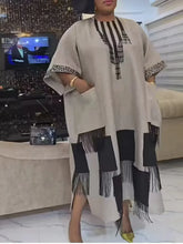 Plus Size African Dresses for Women Spring 2025 Fashion African Half Sleeve Polyester O-neck Long Dress Dashiki African Clothes