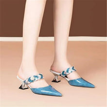 Pointed Designer Slides Fashion Rhinestones Non-Slip Women Slippers Elegant High Heel Outdoor Pearl Party Shoes