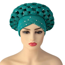 african Ready to Wear Autogele Headtie Glitter Diamonds Women Turban Cap