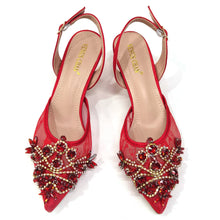 Venus Chan Nigerian Elegant Lace Net Style Green Crystal Low Heel Shoes And Three-Dimensional Mini Bag Commuter Women's Shoes