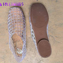 Summer Mesh Hole Flat Sandals For Women Jelly Shoes Elegant Fisherman Loafers Walking Comfy
