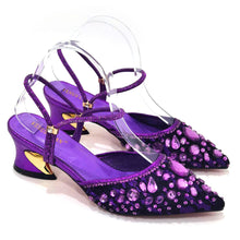 Women's Italian Diamond Lace Designer Matching Shoe and Bag Set