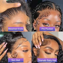 Vietnamese Super Double Drawn Water Wave Curly13x4 Frontal Bob Wig with 100%Human Hair Natural Black 210%Density For Black Women