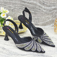 Venus Chan 2025 New Shoes and Bag to Match Orange Colour Pointed-Toe Diamond-Studded Party Women's High Heels Ms. Banguet Scene