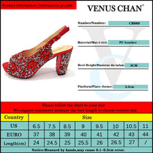 Venus Chan Nigerian Green Color Women's Party High Heel Shoes Full Diamond Design Fashion Summer Sandals Wedding Ladies Shoes