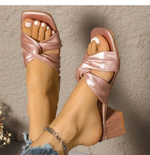 Women's Sandals Square Head Heels Sandals For Heeled Summer Shoes Woman Fashion Slippers Summer Sandalias De Mujer Heels Shoes
