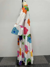 Floral Print Long Sleeve Shirt Dress for Women Spring Autumn Button-up Straight Loose Oversized Casual Long Dresses Vestidos