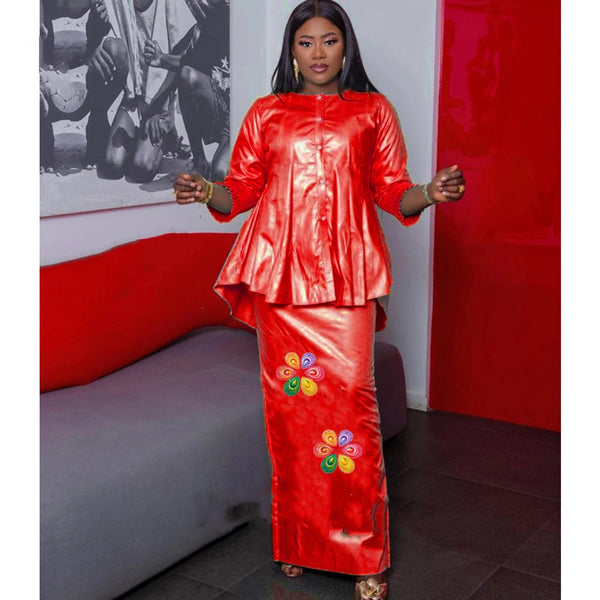 Fashionable Rich Basin Dashiki African Women's Party Dresses Traditional Bride Robe for Wedding and Evening