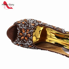 2024 Fashion New Arrivals INS Hot Sale Full Crystal Shinning Shoes and Bag Set for Dress in Red Color Sandals Christmas Party