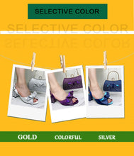 2025 Fashionable Banquet Exquisite Party Top Luxury Round Toe Bowtie Bright Diamond Summer Women's High Heels Shoes And Bags Set