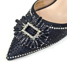 2025 Nigerian Women's Party Shoes and Bags Medium Heel Pointed Toe Elegant Party Footwear With Matching Color Handbag for Women