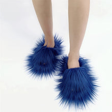 Faux Fur Slippers 2023 Women Winter Plush Warm Home Flat Slides Mongolian Wool Flip Flops Y2K Girls Furry Shoes Cute Slippers
