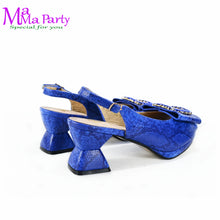 2025 Autumn New Design Specials Italian Women Shoes and Bag Set Comfortable Mid Heels With Rhinestone in Yellow Color