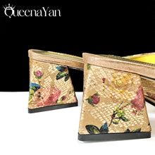 QSGFC Italian Sandals and Bags Matching Set 2024 Women Heel Party for Rose Gold Colour Wedding Bigger Size Thick Heel Shoes