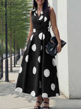 ZANZEA Summer Office Lady Sundress Woman Stylish Polka Dot Maxi Dresses Elegant Party Dress Fashion Sleeveless Holiday Robe 2025