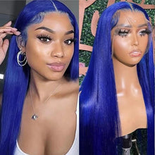 Blue Wig Human Hair 13x4 HD Frontal Lace Wig Glueless Wig Human Hair for Women Wigs Real Human Hair