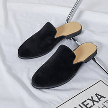 Men Half Breathable Leather Mules